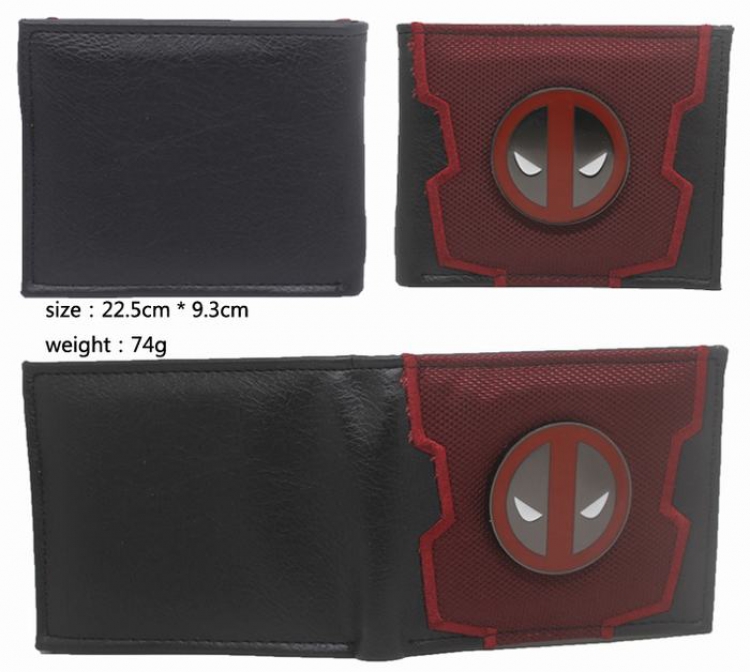 Deadpool pu Alloy Sign wallet purse 22.5X9.3CM