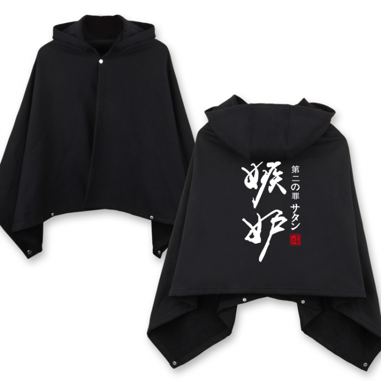 The Seven Deadly Sins Cloak Serpent's Sin of Envy Black(White word)Not down the cotton Double buckle Hooded One size