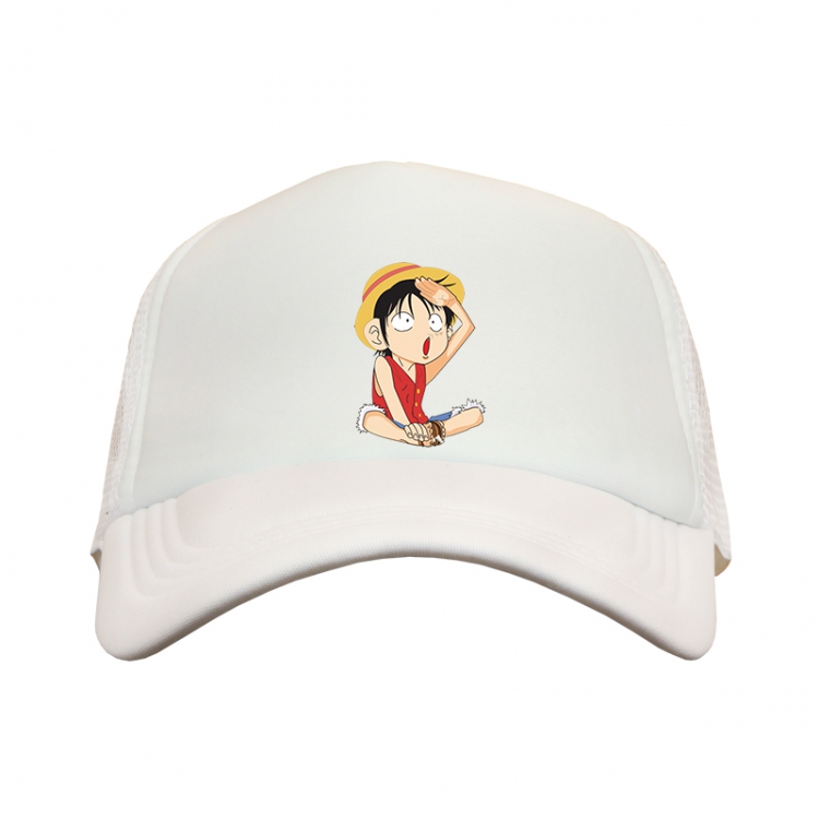 One Piece Luffy 3 White Mesh material Sunhat