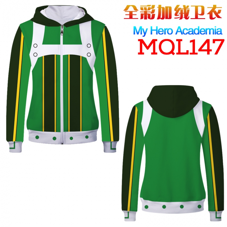 My Hero Academia Full Color Plus velvet Hooded Zipper Sweatshirt M L XL XXL XXXL MQL147