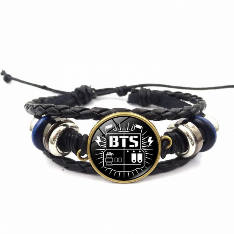 BTS Time Gem Cabochon Black weave Bracelet Black sign price for 5 pcs 26CM 15G