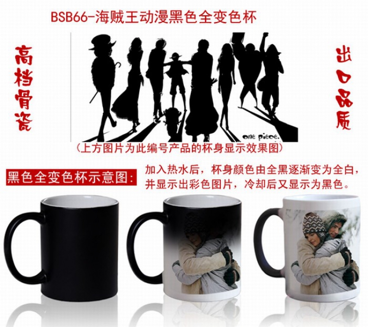 One Piece Anime Black Full color change cup BSB66