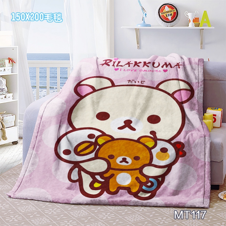 Rilakkuma Anime Oversized Mink cashmere blankets 150x200cm MT117