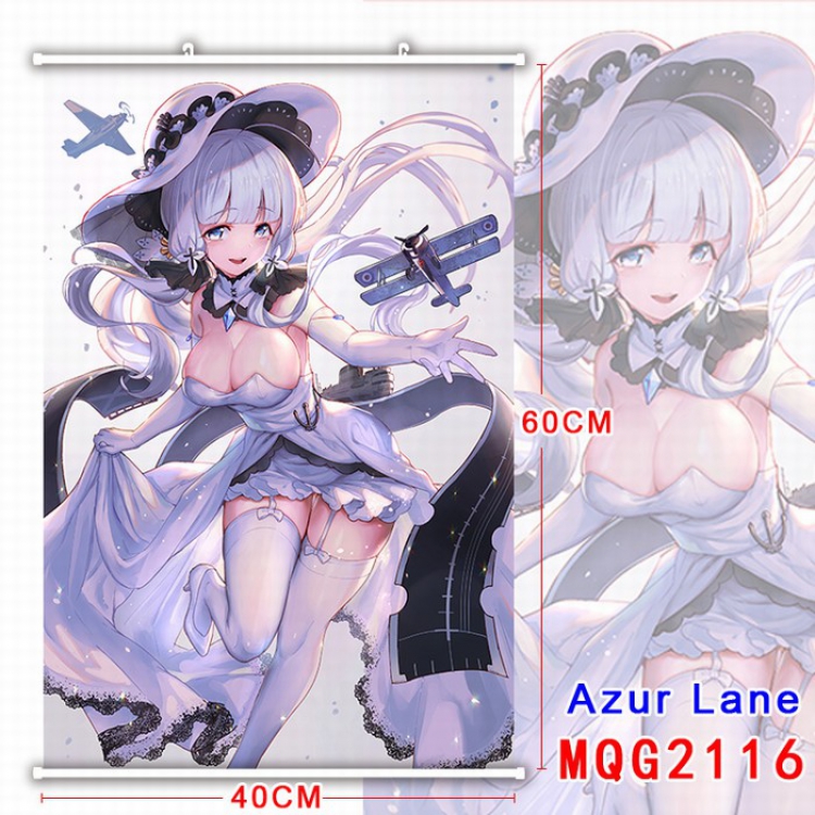 Azur Lane White Plastic rod Cloth painting Wall Scroll 40X60CM MQG2116