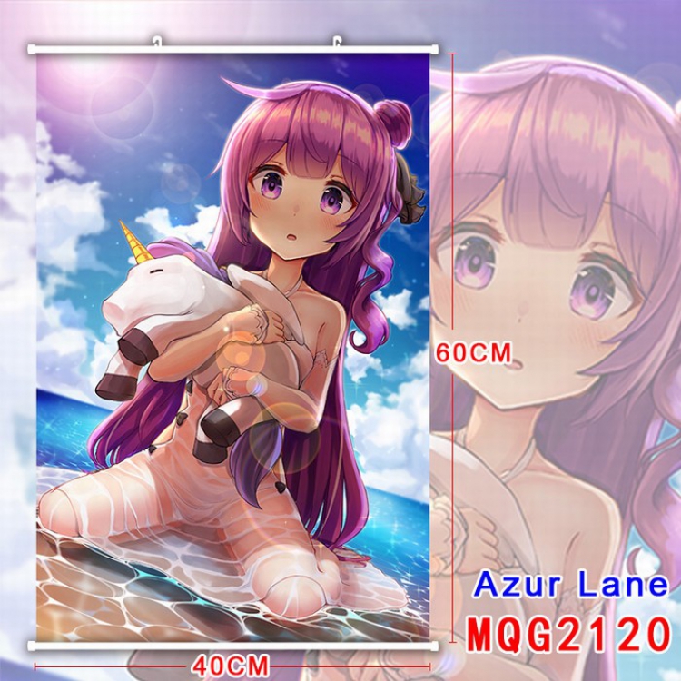 Azur Lane White Plastic rod Cloth painting Wall Scroll 40X60CM MQG2120