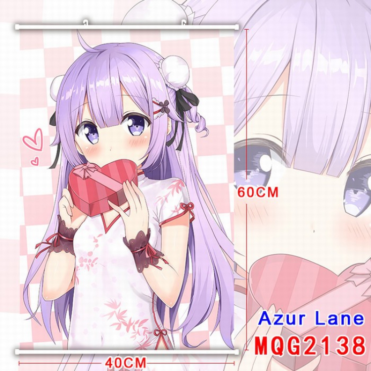 Azur Lane White Plastic rod Cloth painting Wall Scroll 40X60CM MQG2138