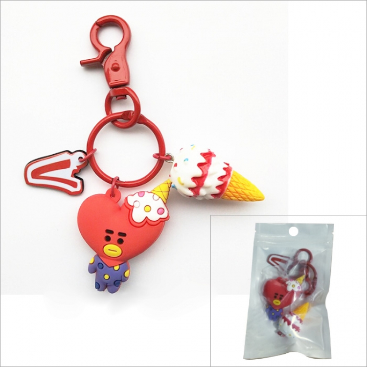 BTS Trendy wild keychain bag pendant Red 5cm 30g pp bag price for 5 pcs