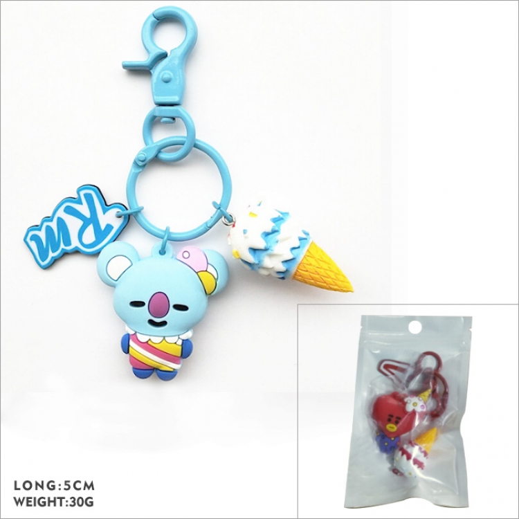 BTS Trendy wild keychain bag pendant Blue 5cm 30g pp bag price for 5 pcs