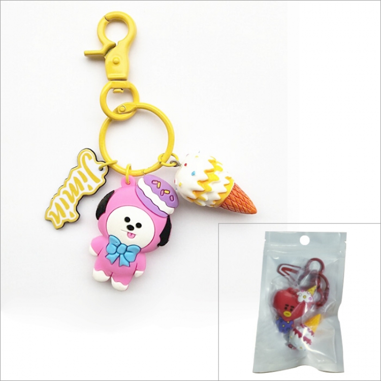 BTS Trendy wild keychain bag pendant Yellow 5cm 30g pp bag price for 5 pcs