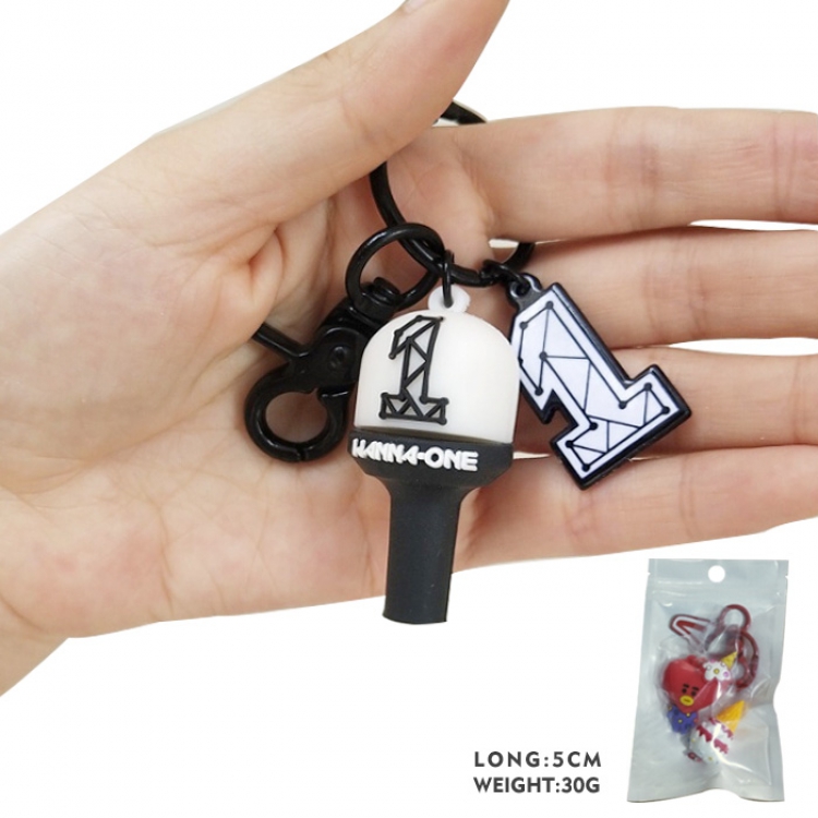 WANA ONE Trendy wild keychain bag pendant Black 5cm 30g  pp bag price for 5 pcs