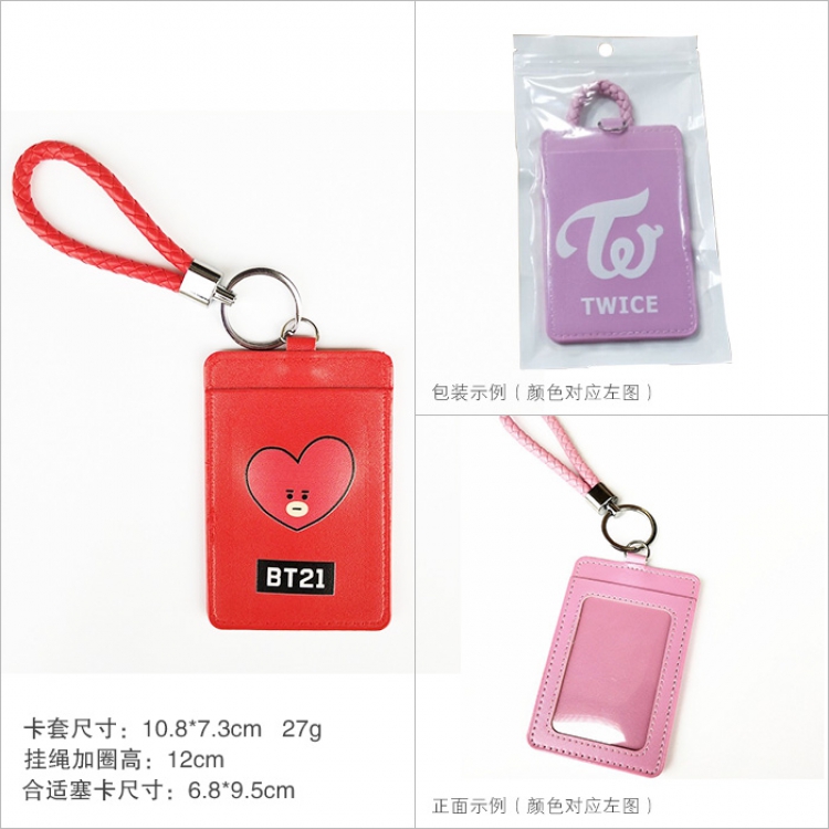 BTS BT21 Cartoon card set Red Suitable for card size 6.8X9.5CM price for 5 pcs
