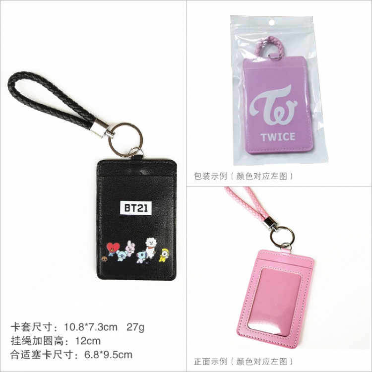 BTS BT21 Cartoon card set Black Style C Suitable for card size 6.8X9.5CM price for 5 pcs