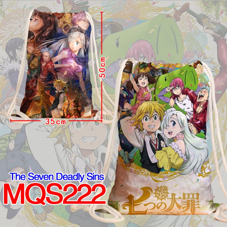 The Seven Deadly Sins Double sided Full Color bag backpack Beam pocket 35X50CM MQS222