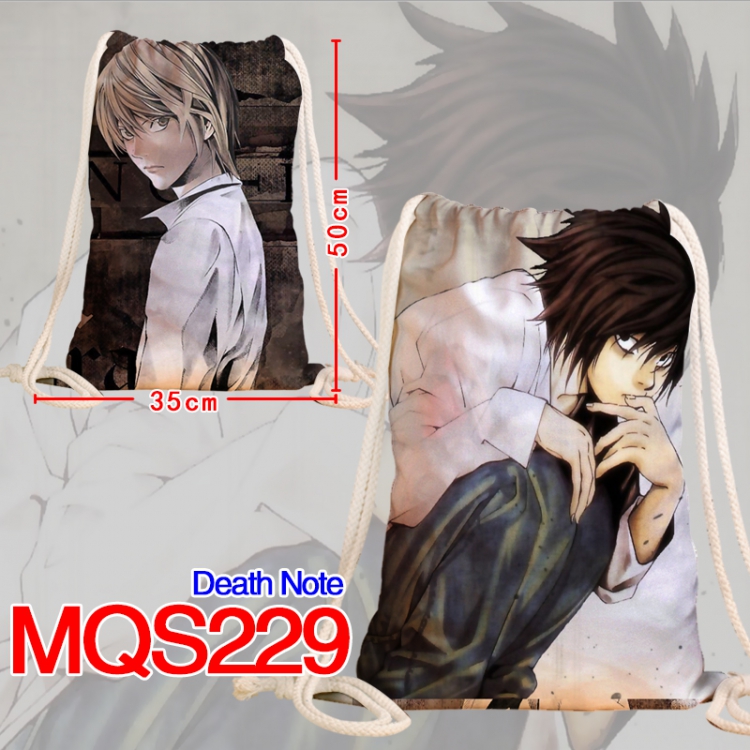 Death note Double sided Full Color bag backpack Beam pocket 35X50CM MQS229