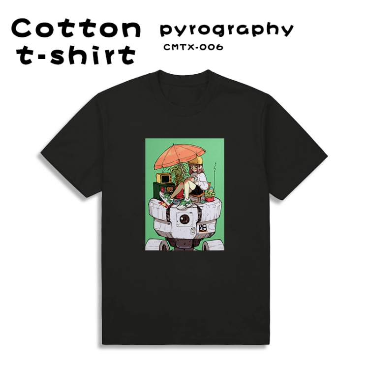 Cartoon anime Black cotton color printed T-shirt Short sleeve XS S M L XL XXL XXXL CMTX-006