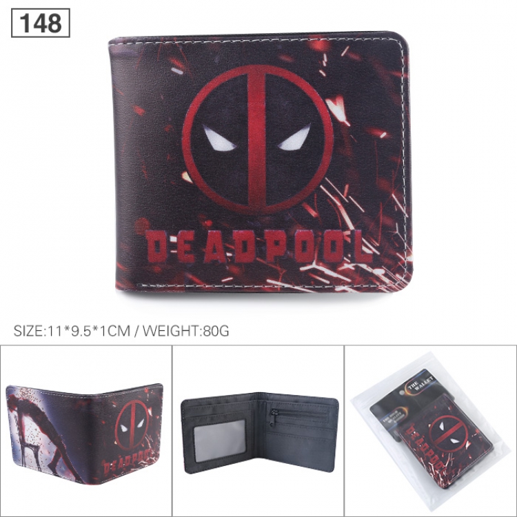 Deadpool Full color printed short Wallet Purse 11X9.5X1CM 80G 148