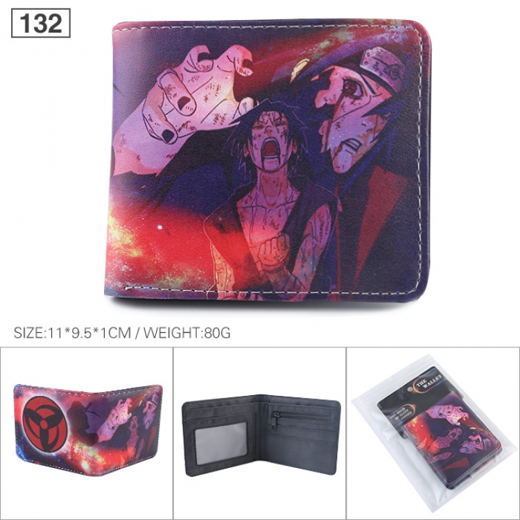 Naruto Full color printed short Wallet Purse 11X9.5X1CM 80G  132