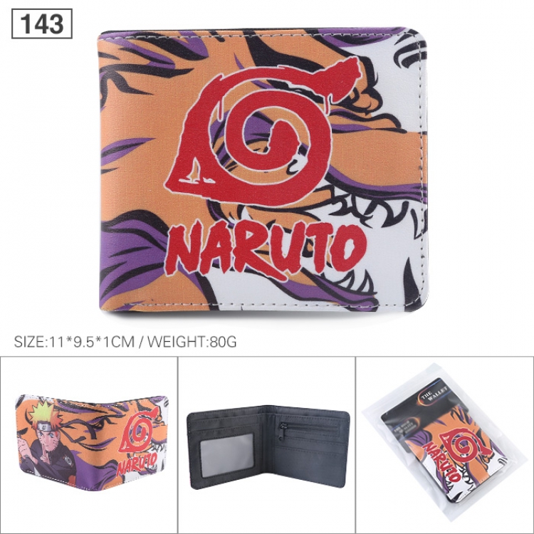Naruto Full color printed short Wallet Purse 11X9.5X1CM 80G 143