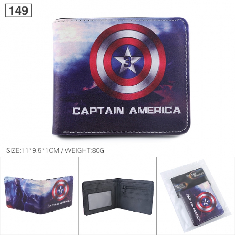 Captain America Full color printed short Wallet Purse 11X9.5X1CM 80G 149