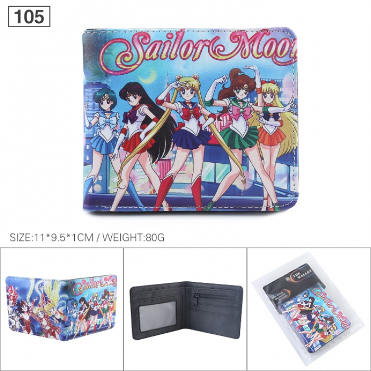 sailormoon Full color printed short Wallet Purse 11X9.5X1CM 80G  105