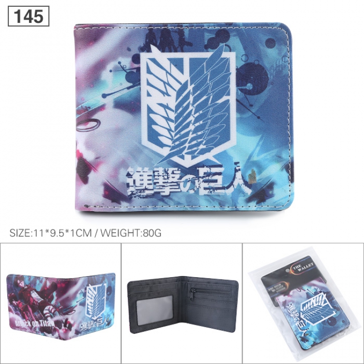 Shingeki no Kyojin Full color printed short Wallet Purse 11X9.5X1CM 80G 145