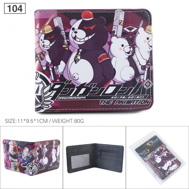 Danganronpa monokuma Full color printed short Wallet Purse 11X9.5X1CM 80G 104