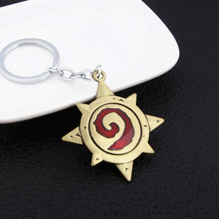 Hearth Stone Logo World of Warcraft metal Pendant keychain 39G Price for 5pcs