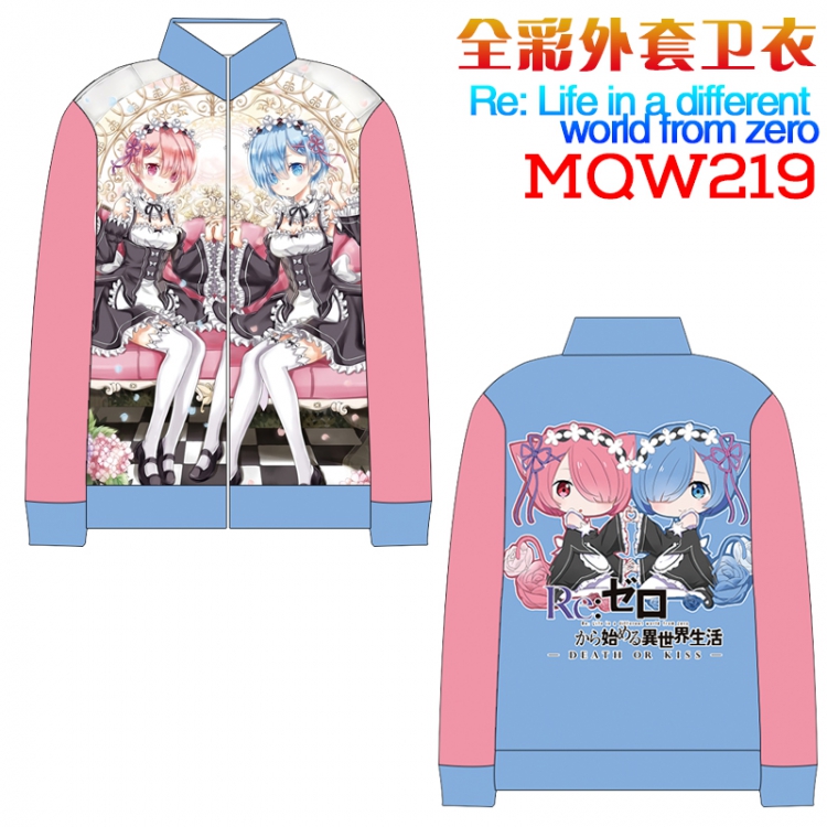 Re:Zero kara Hajimeru Isekai Seikatsu Full Color zipper Long sleeve coat Sweatshirt M L XL XXL XXXL MQW219