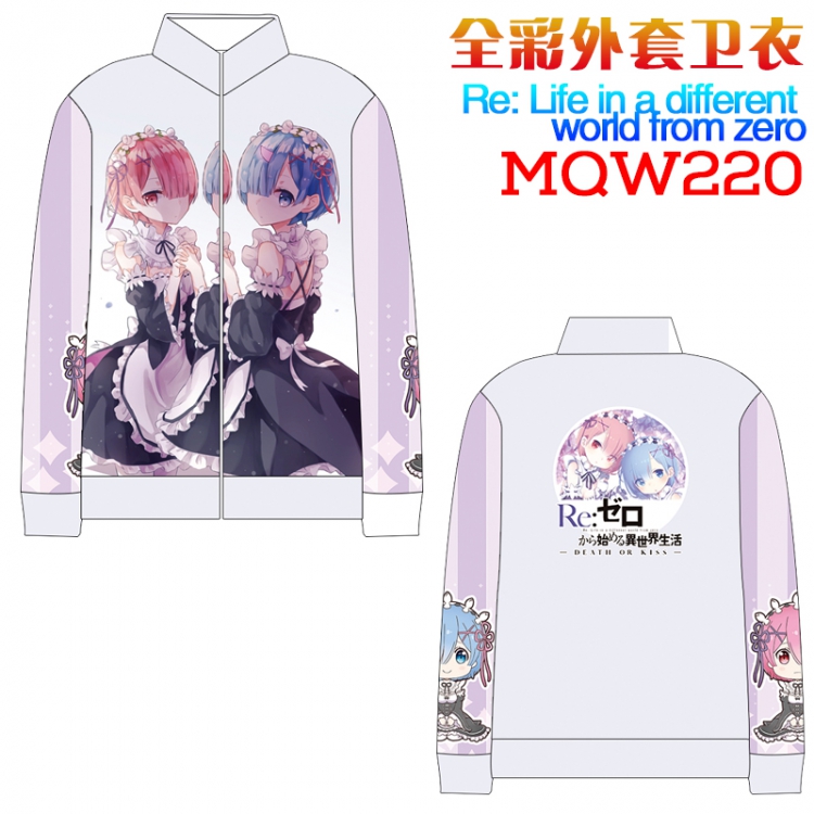 Re:Zero kara Hajimeru Isekai Seikatsu Full Color zipper Long sleeve coat Sweatshirt M L XL XXL XXXL MQW220