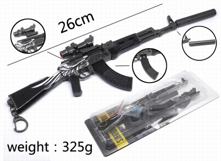 Playerunknowns Batt AK rifle Metal keychain pendant 26CM 325G