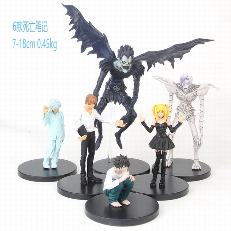 Death note 6 models Bagged Figure Decoration 7-18CM 0.45KG a box of 50 price for 6 pcs