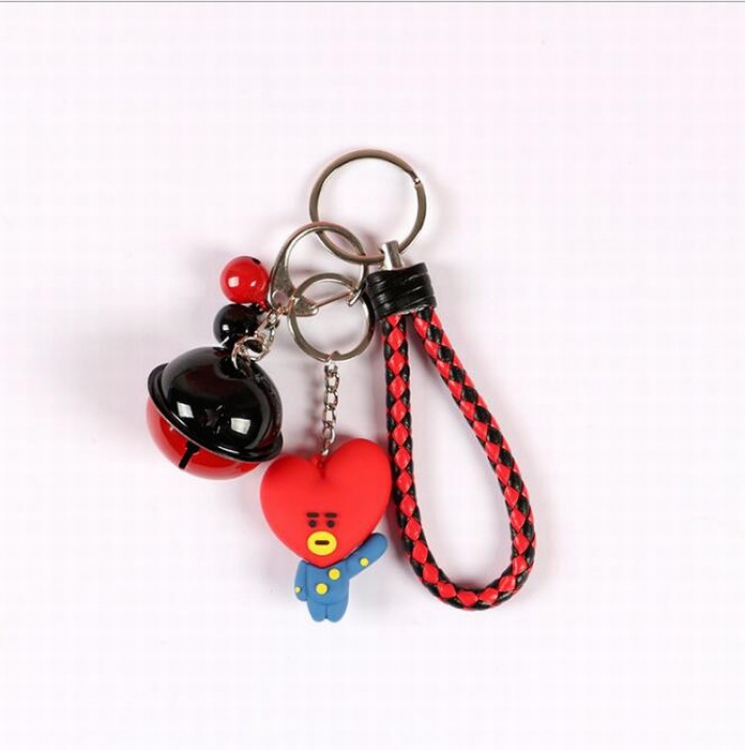 BTS BT21 Bell Keychain doll Commemorative pendant Red love price for 5 pcs