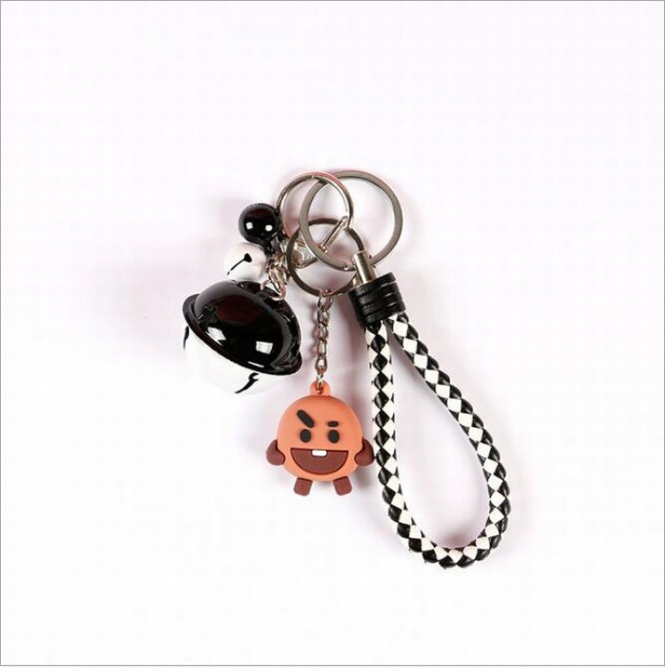 BTS BT21 Bell Keychain doll Commemorative pendant Red coffee biscuit price for 5 pcs