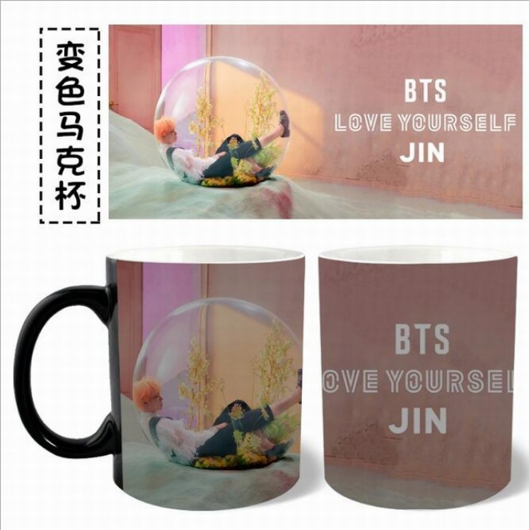 BTS Black color Ceramics Full Discoloration Mug Cup Kettle B Style