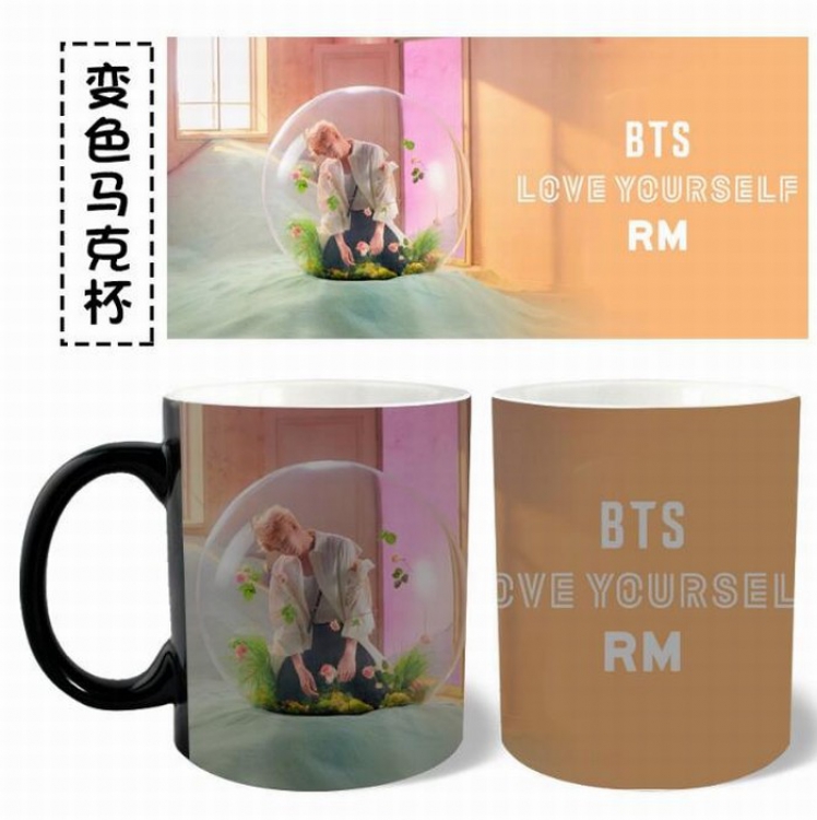 BTS Black color Ceramics Full Discoloration Mug Cup Kettle C Style