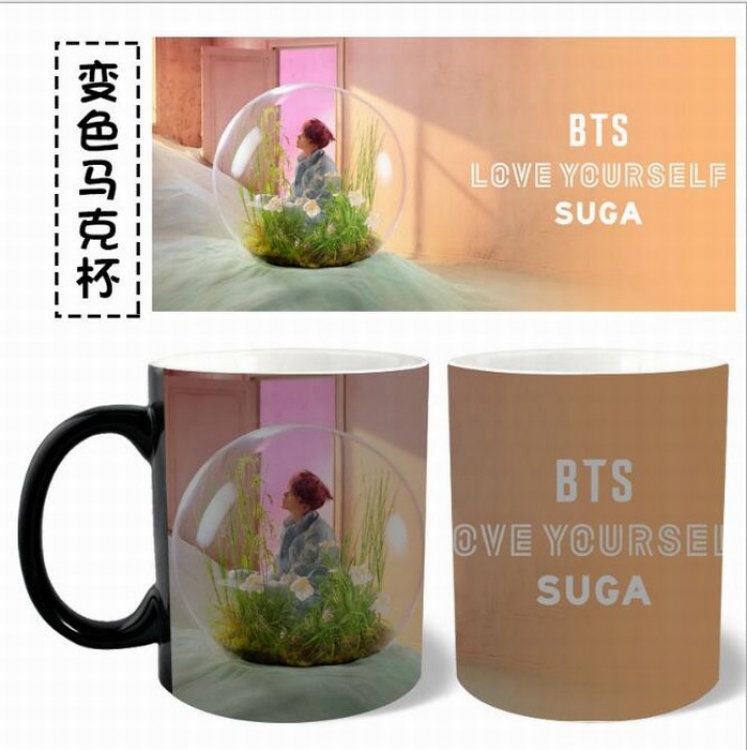 BTS Black color Ceramics Full Discoloration Mug Cup Kettle H Style