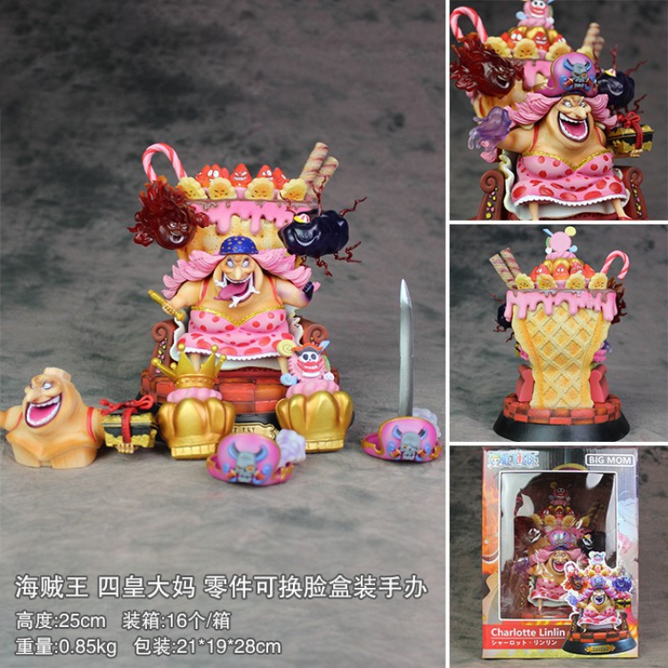 One Piece Charlotte Linlin Changeable face Boxed Figure Decoration 25CM 0.85KGS 21x19x28cm a box of 16