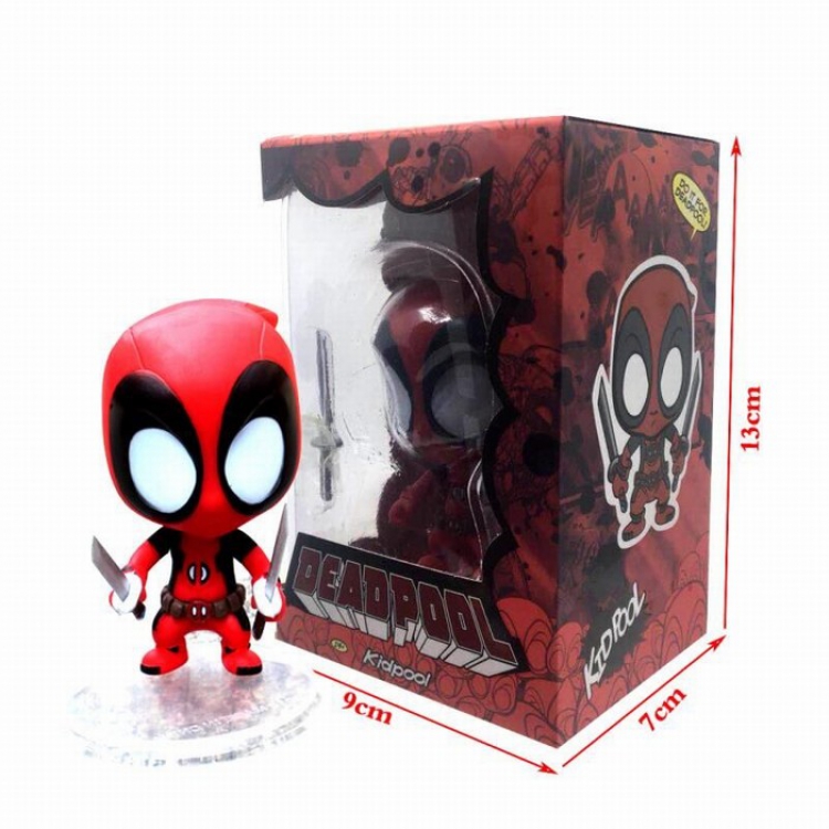 Deadpool Kid with knife version Shake head Boxed Figure Decoration 9CM 90G a box of 72