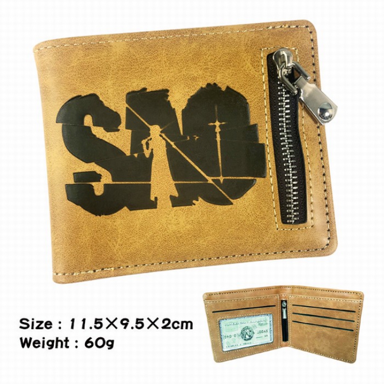 Sword Art Online Fold Zipper Short paragraph Wallet Purse 11.5X9.5X2CM 60G B style