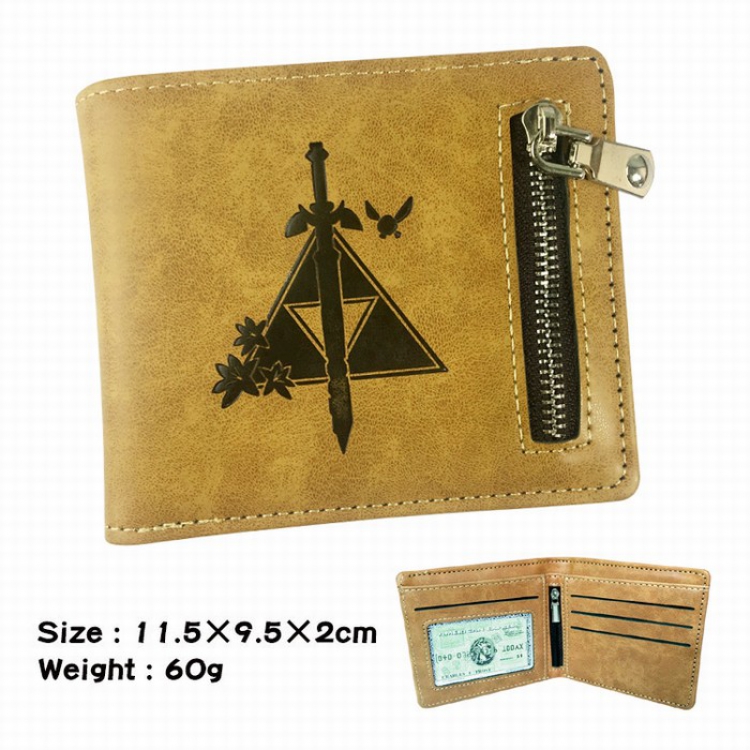 The Legend of Zelda Fold Zipper Short paragraph Wallet Purse 11.5X9.5X2CM 60G A style