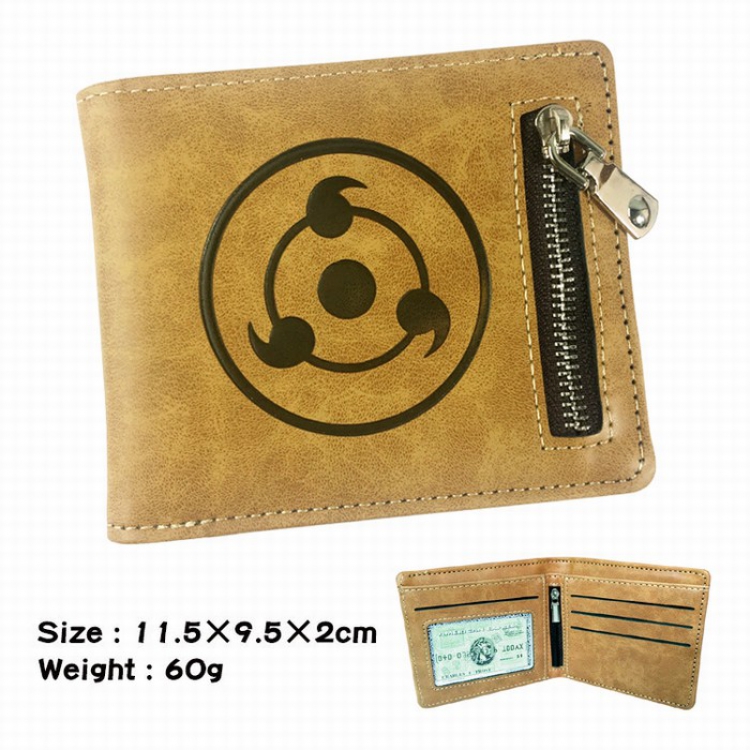 Naruto Fold Zipper Short paragraph Wallet Purse 11.5X9.5X2CM 60G B style