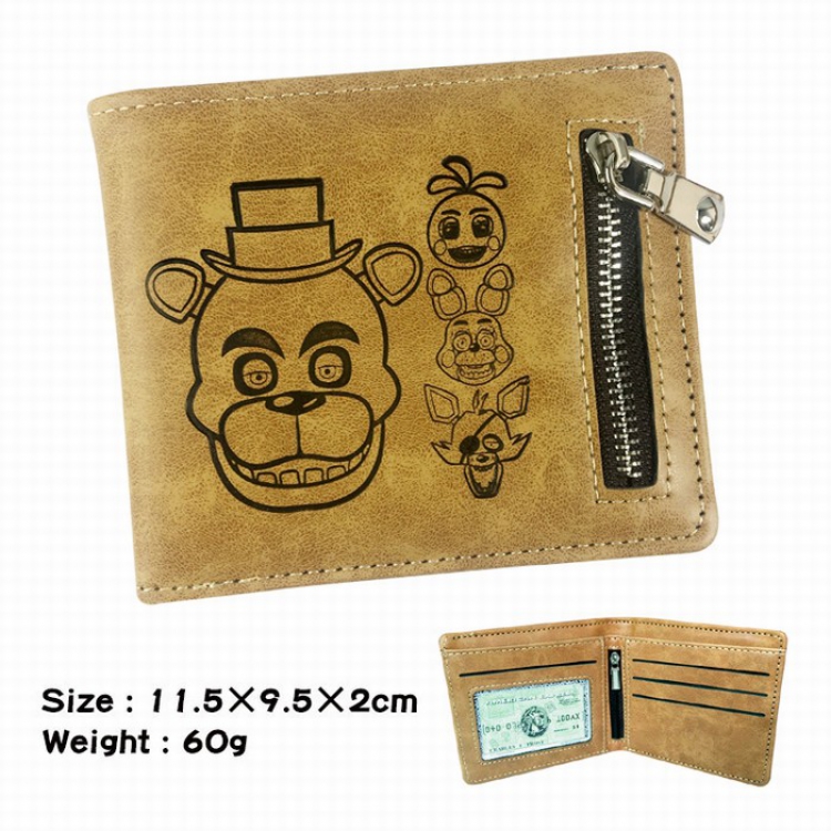 Five Nights at Freddy's Fold Zipper Short paragraph Wallet Purse 11.5X9.5X2CM 60G