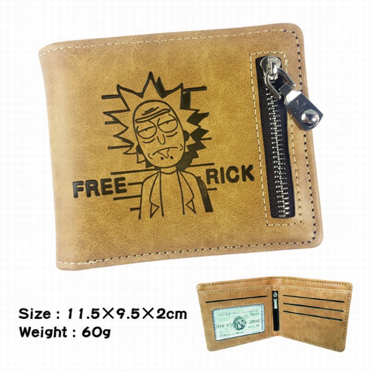 Rick and Morty Fold Zipper Short paragraph Wallet Purse 11.5X9.5X2CM 60G C style