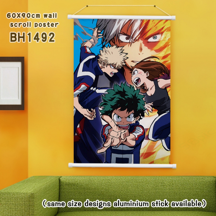 My Hero Academia White Plastic rod Cloth painting Wall Scroll 60X90CM BH1492