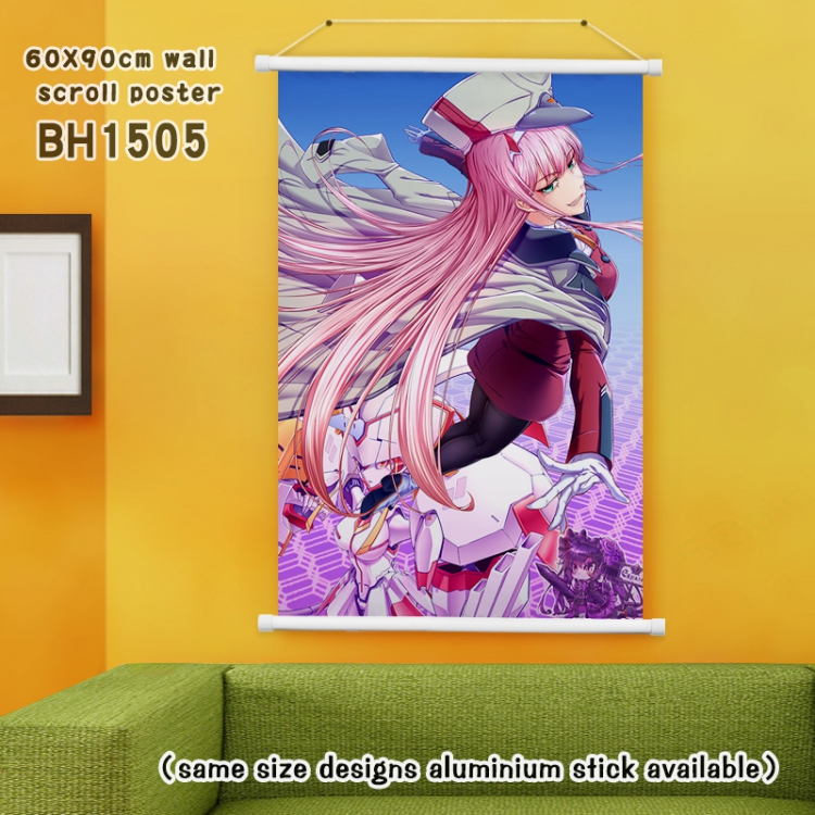 DARLING in the FRANKXX White Plastic rod Cloth painting Wall Scroll 60X90CM BH1505