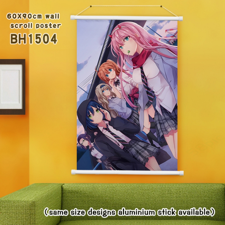 DARLING in the FRANKXX White Plastic rod Cloth painting Wall Scroll 60X90CM BH1504