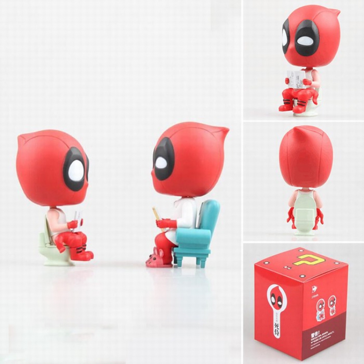Deadpool Toilet oxed Figure Decoration model 21CM a box of 50