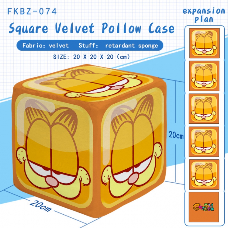 Garfield Cartoon Anime plush square pillow 20X20X20CM FKBZ074