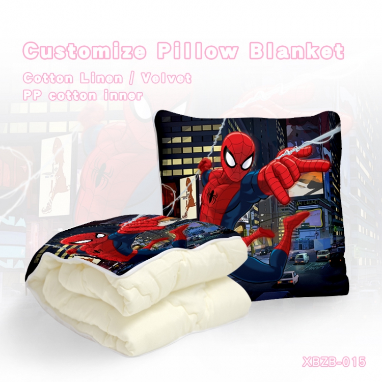 Justice League Spiderman（40X40CM) Dual-use folding plush pillow (120X140CM) XBZB-015