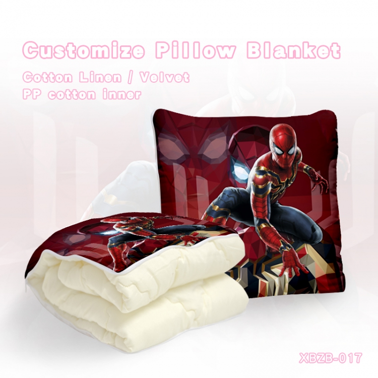 Justice League Spiderman（40X40CM) Dual-use folding plush pillow (120X140CM) XBZB-017